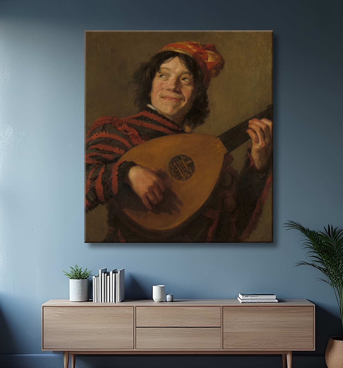 Reproduction Le joueur de luth de Frans Hals avec decor