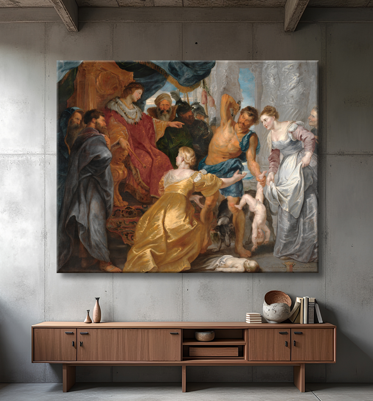 Reproduction Le Jugement de Salomon de Rubens, Peter Paul avec decor
