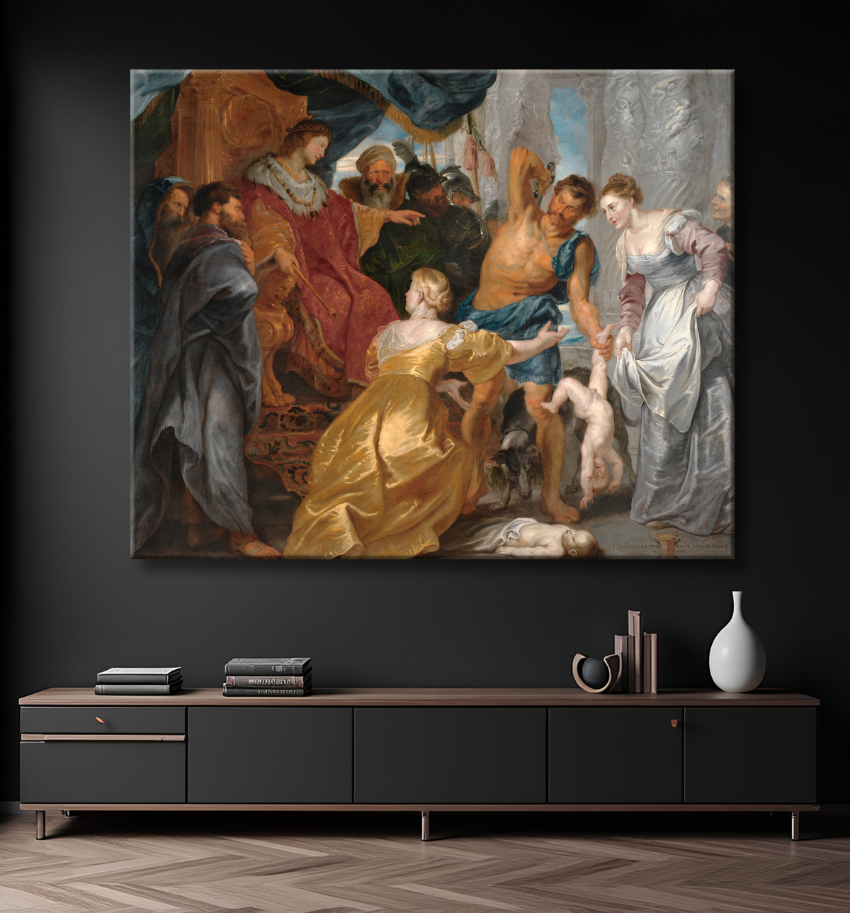 Reproduction Le Jugement de Salomon de Rubens, Peter Paul avec decor