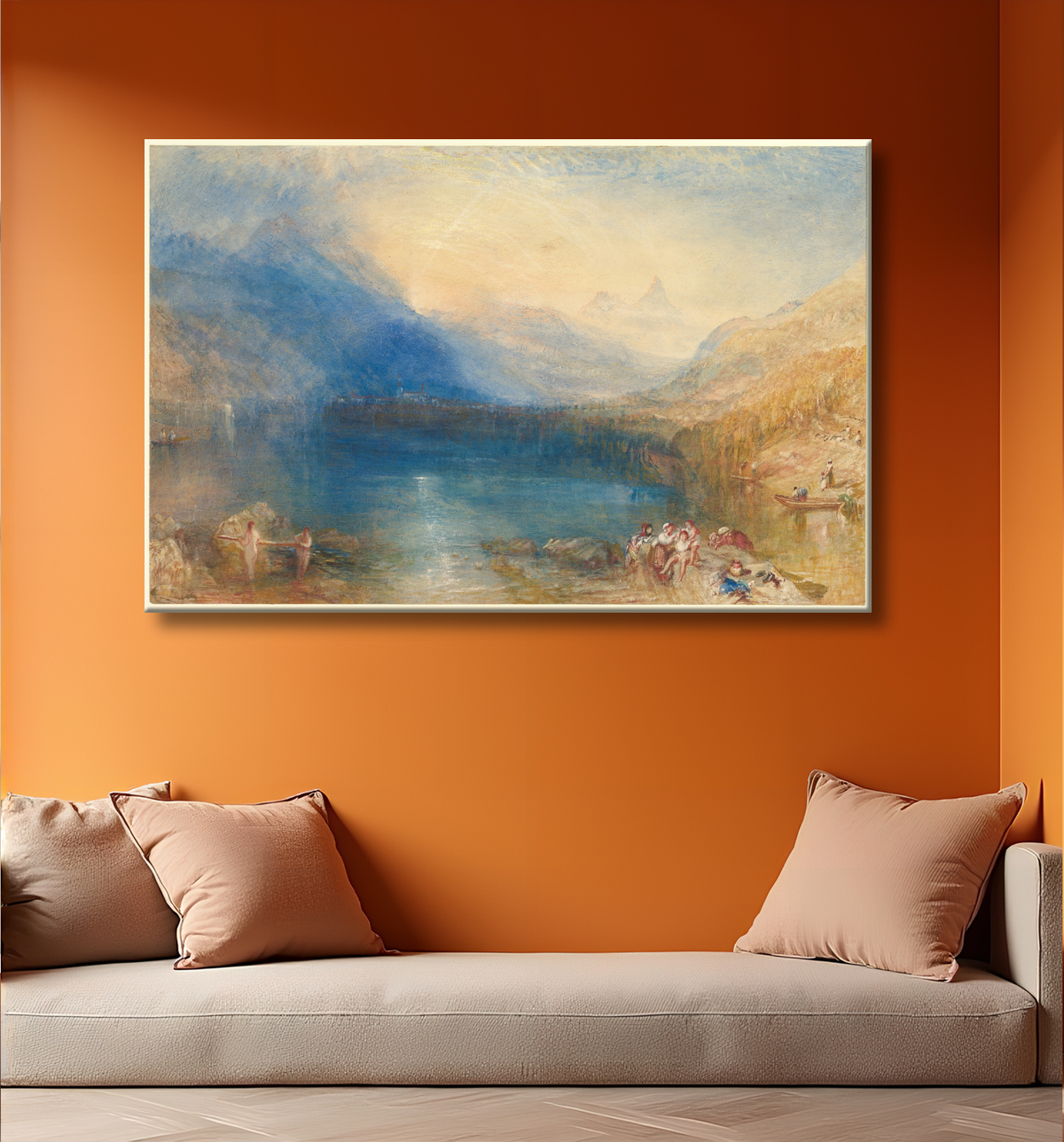 Reproduction Le lac de Zoug de Joseph Mallord William Turner avec decor