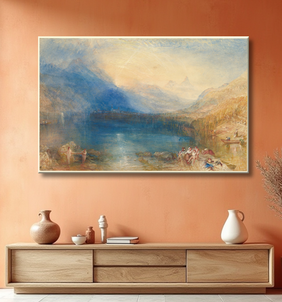 Reproduction Le lac de Zoug de Joseph Mallord William Turner avec decor