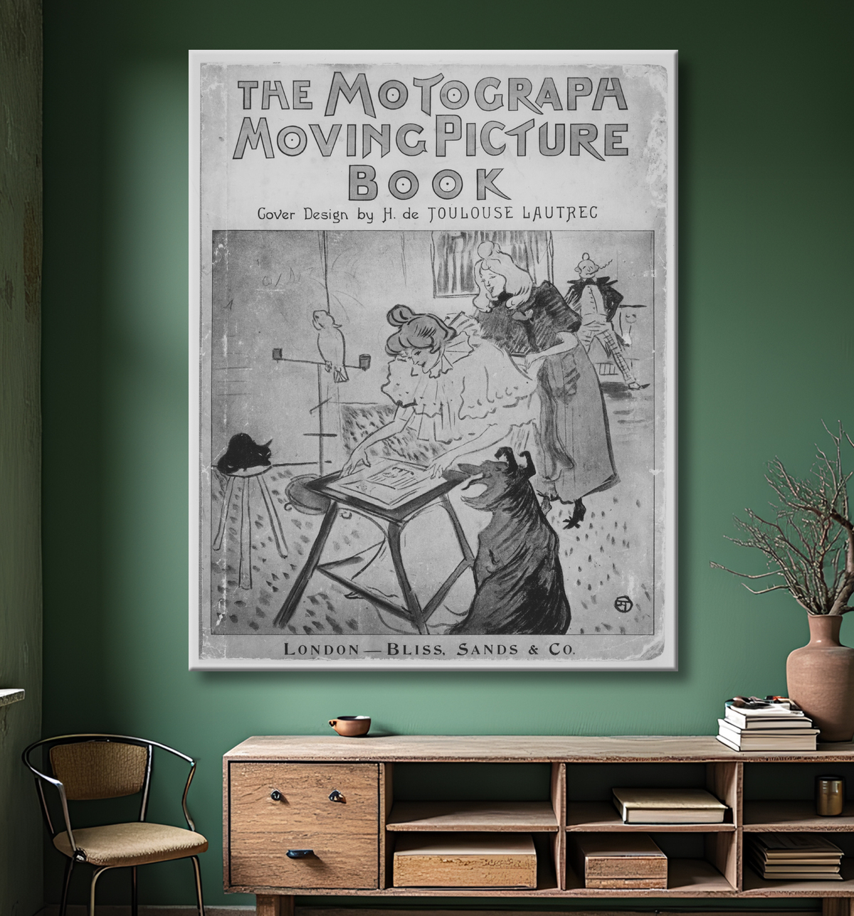 Reproduction Le livre d'images en mouvement de Motograph de Henri de Toulouse-Lautrec avec decor