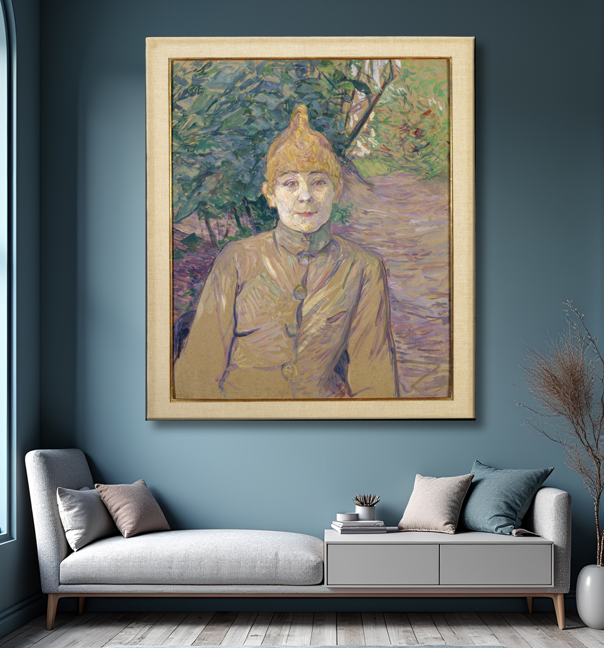Reproduction Le marcheur de rue de Henri de Toulouse-Lautrec avec decor