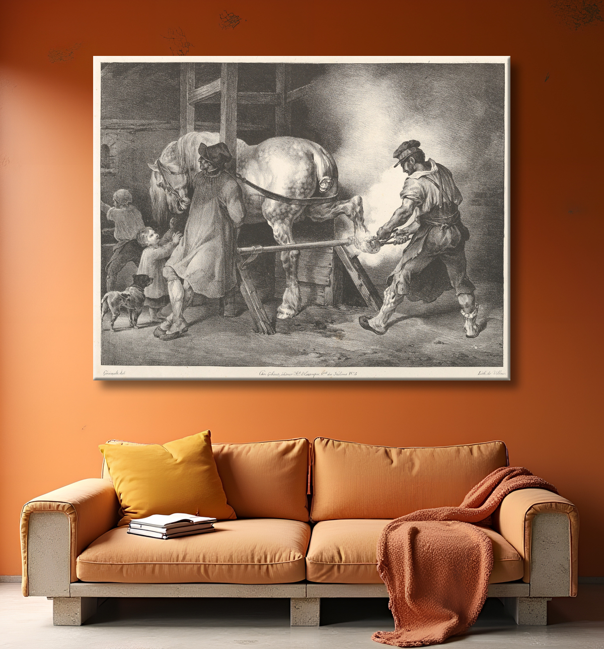 Reproduction Le maréchal flamand de Théodore Gericault avec decor