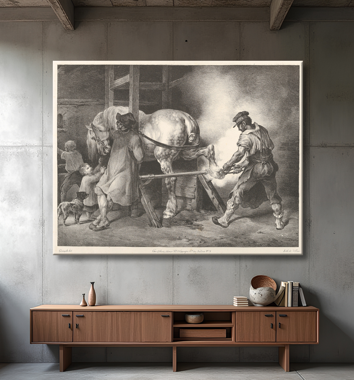 Reproduction Le maréchal flamand de Théodore Gericault avec decor