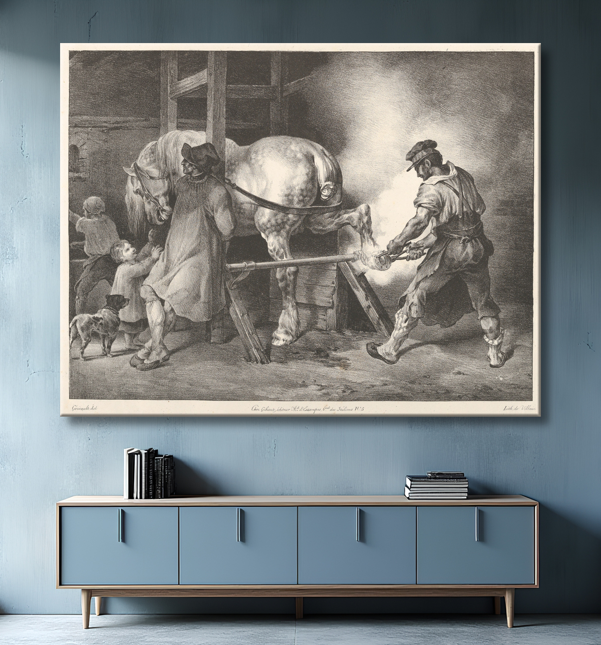 Reproduction Le maréchal flamand de Théodore Gericault avec decor
