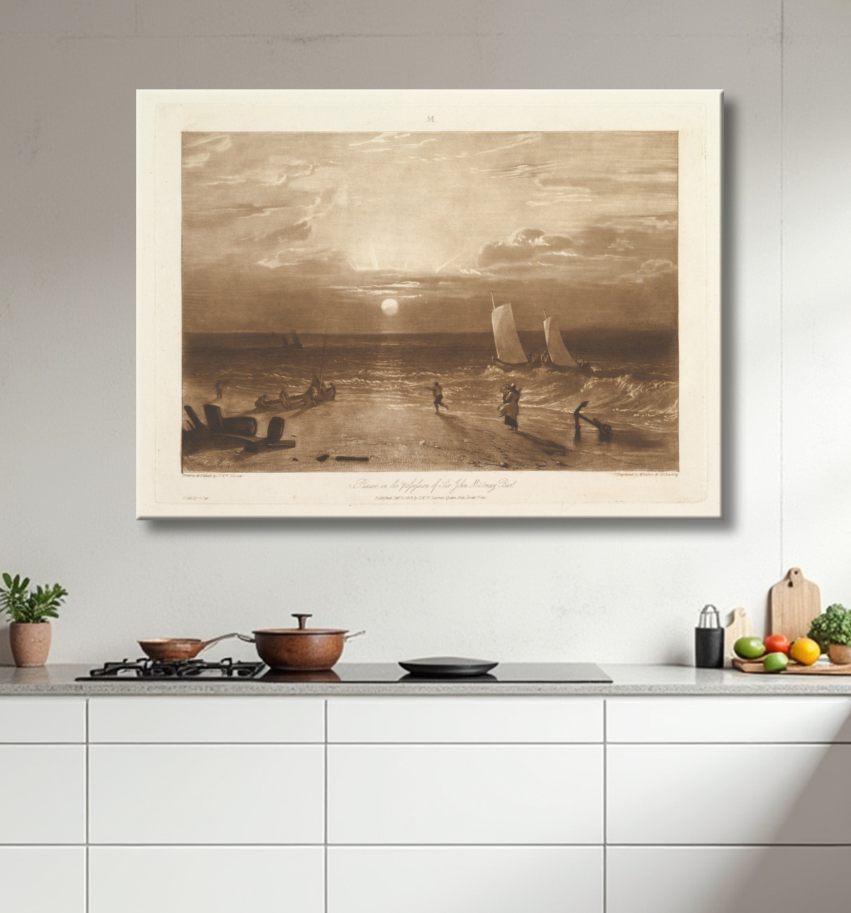 Reproduction Le Mildmay Sea-Piece (Liber Studiorum, partie VIII, planche 40) de Joseph Mallord William Turner avec decor