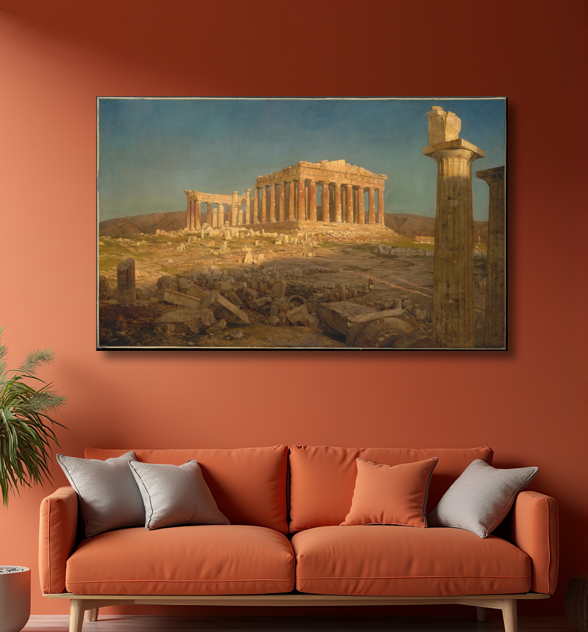 Reproduction Le Parthénon de Frederic Edwin Church avec decor