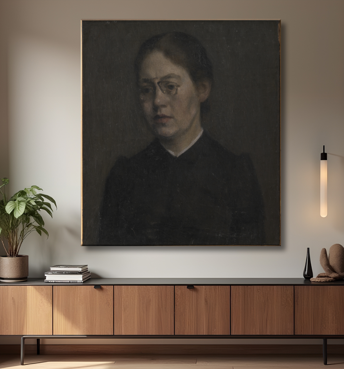 Reproduction Le Peintre Elisabeth Wandel de Hammershøi, Vilhelm avec decor