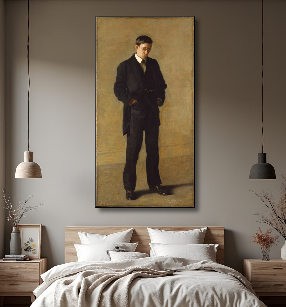 Reproduction Le Penseur : Portrait de Louis N. Kenton de Thomas Eakins avec decor