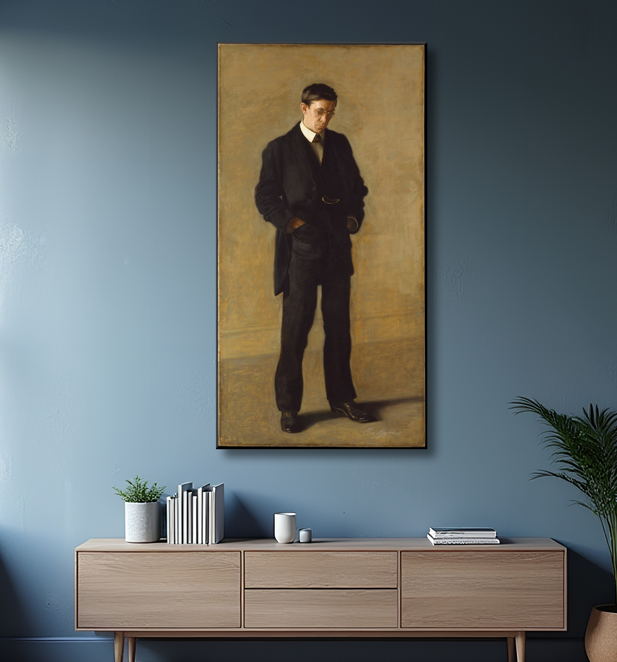 Reproduction Le Penseur : Portrait de Louis N. Kenton de Thomas Eakins avec decor