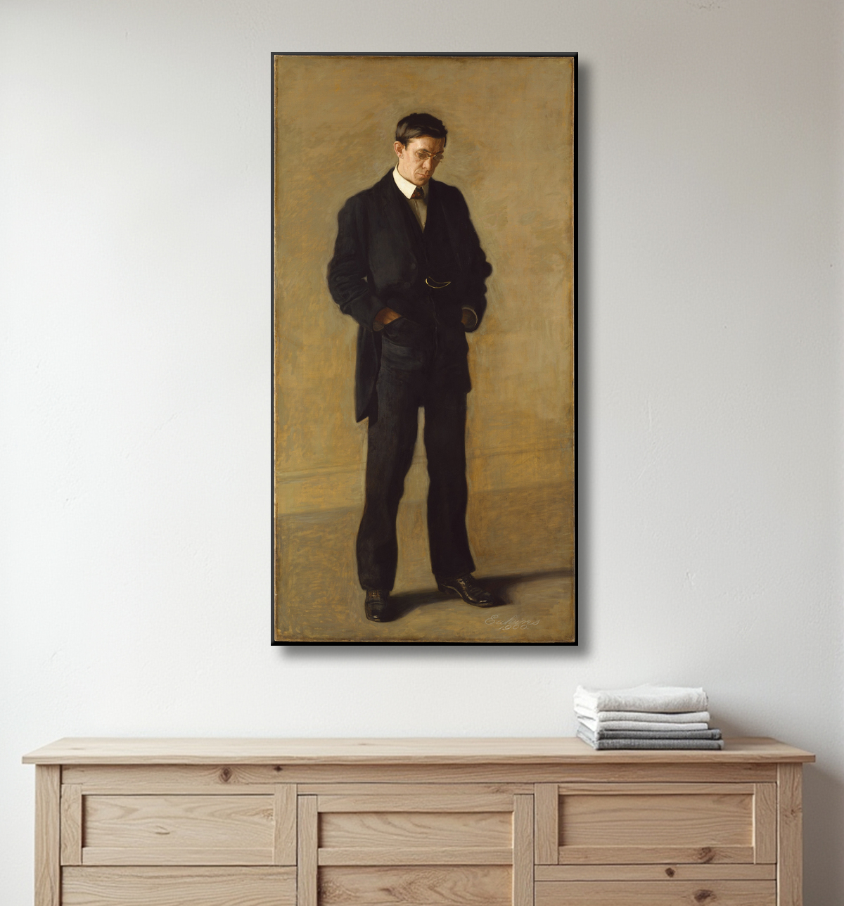 Reproduction Le Penseur : Portrait de Louis N. Kenton de Thomas Eakins avec decor
