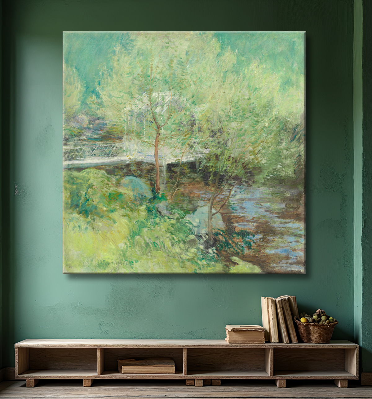 Reproduction Le pont blanc de John Henry Twachtman avec decor