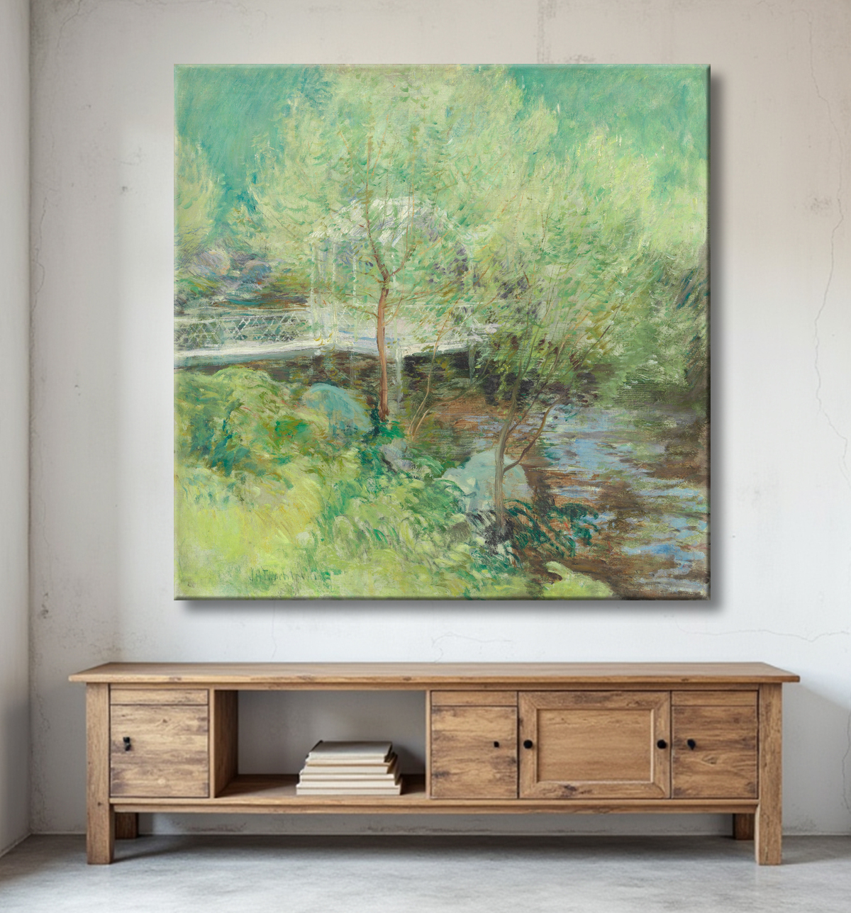 Reproduction Le pont blanc de John Henry Twachtman avec decor