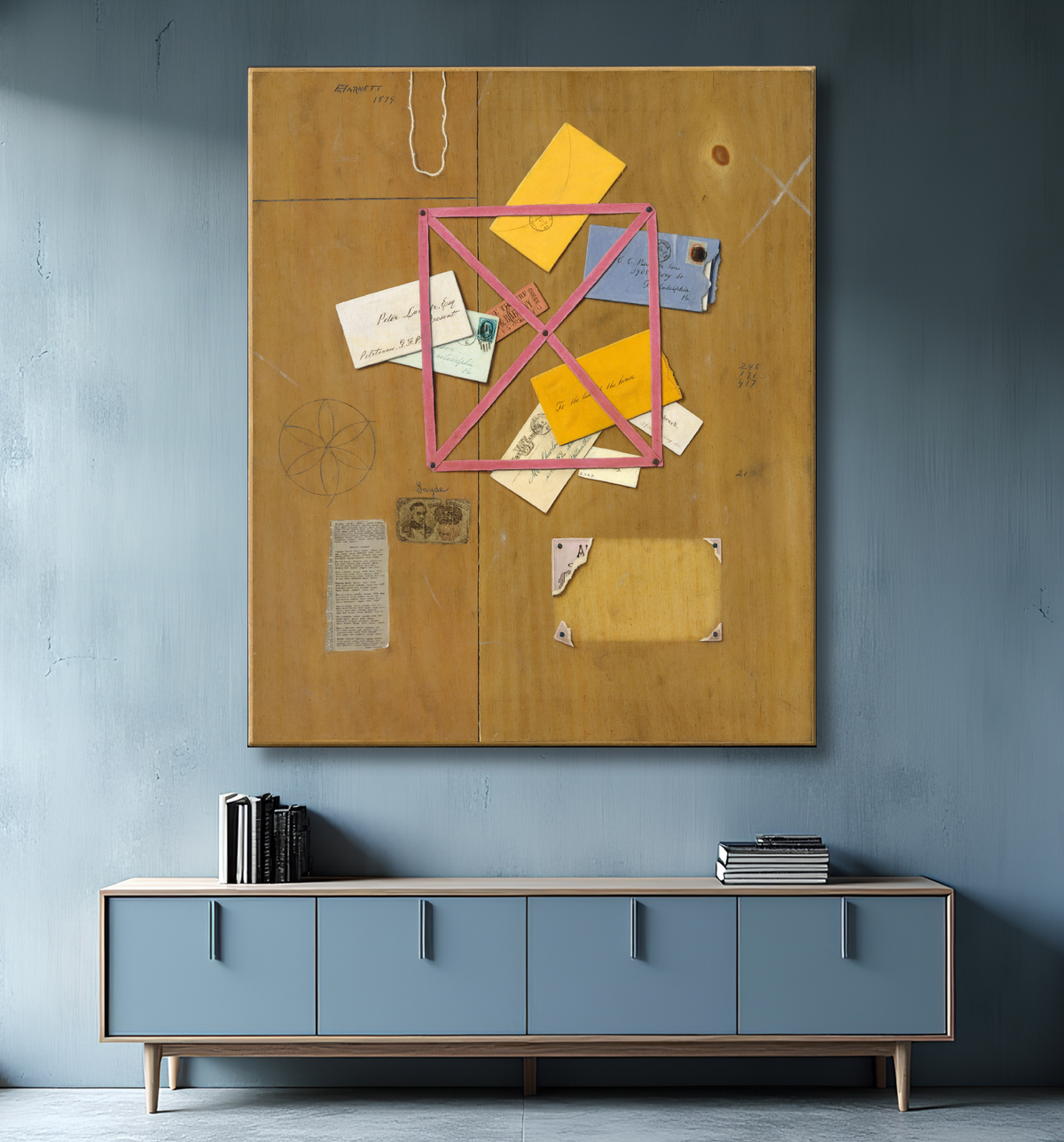Reproduction Le porte-lettres de l'artiste de William Michael Harnett avec decor