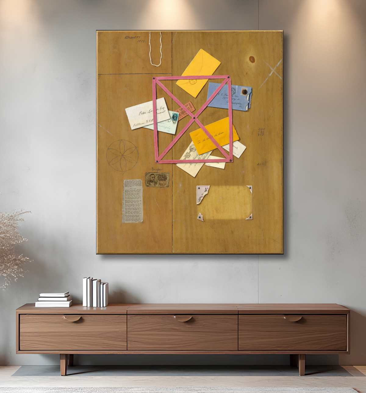 Reproduction Le porte-lettres de l'artiste de William Michael Harnett avec decor