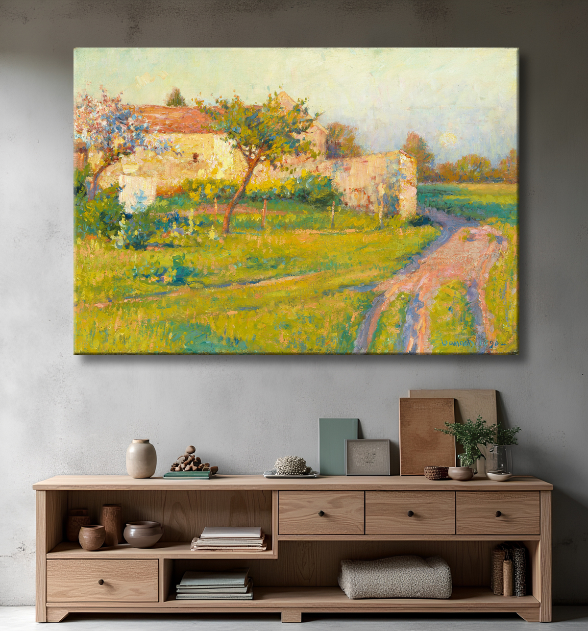 Reproduction Le printemps en France de Robert William Vonnoh avec decor