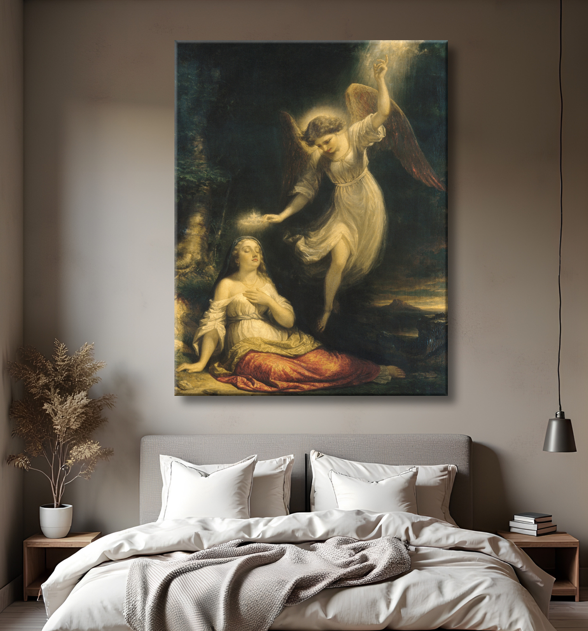 Reproduction Le rêve de la miséricorde de Daniel Huntington avec decor