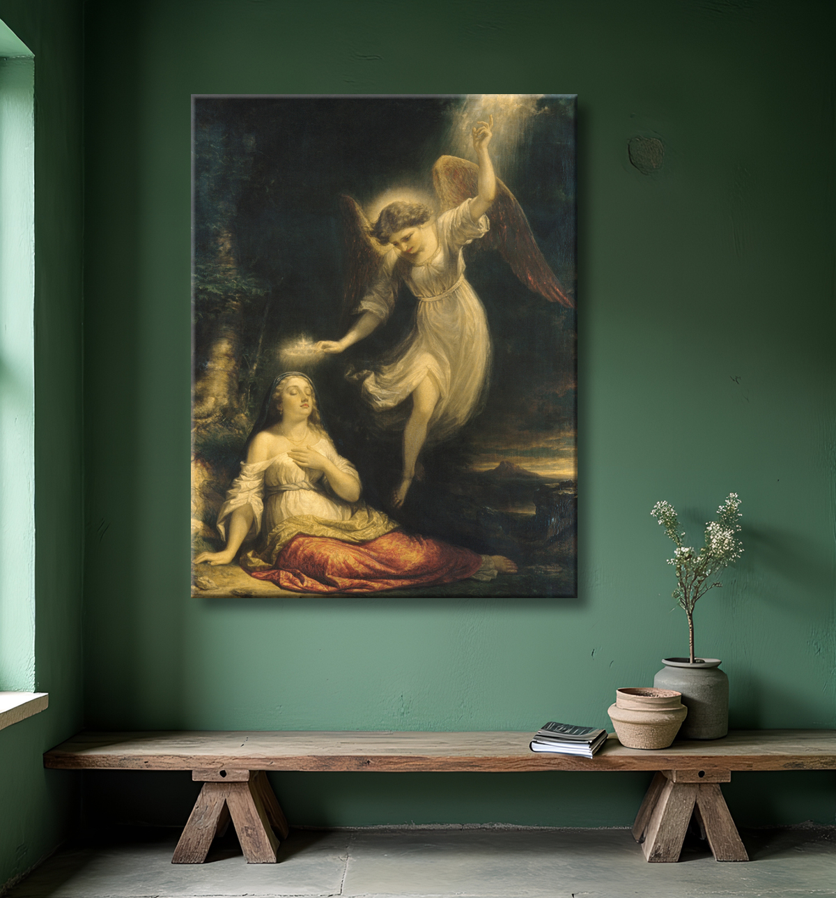 Reproduction Le rêve de la miséricorde de Daniel Huntington avec decor