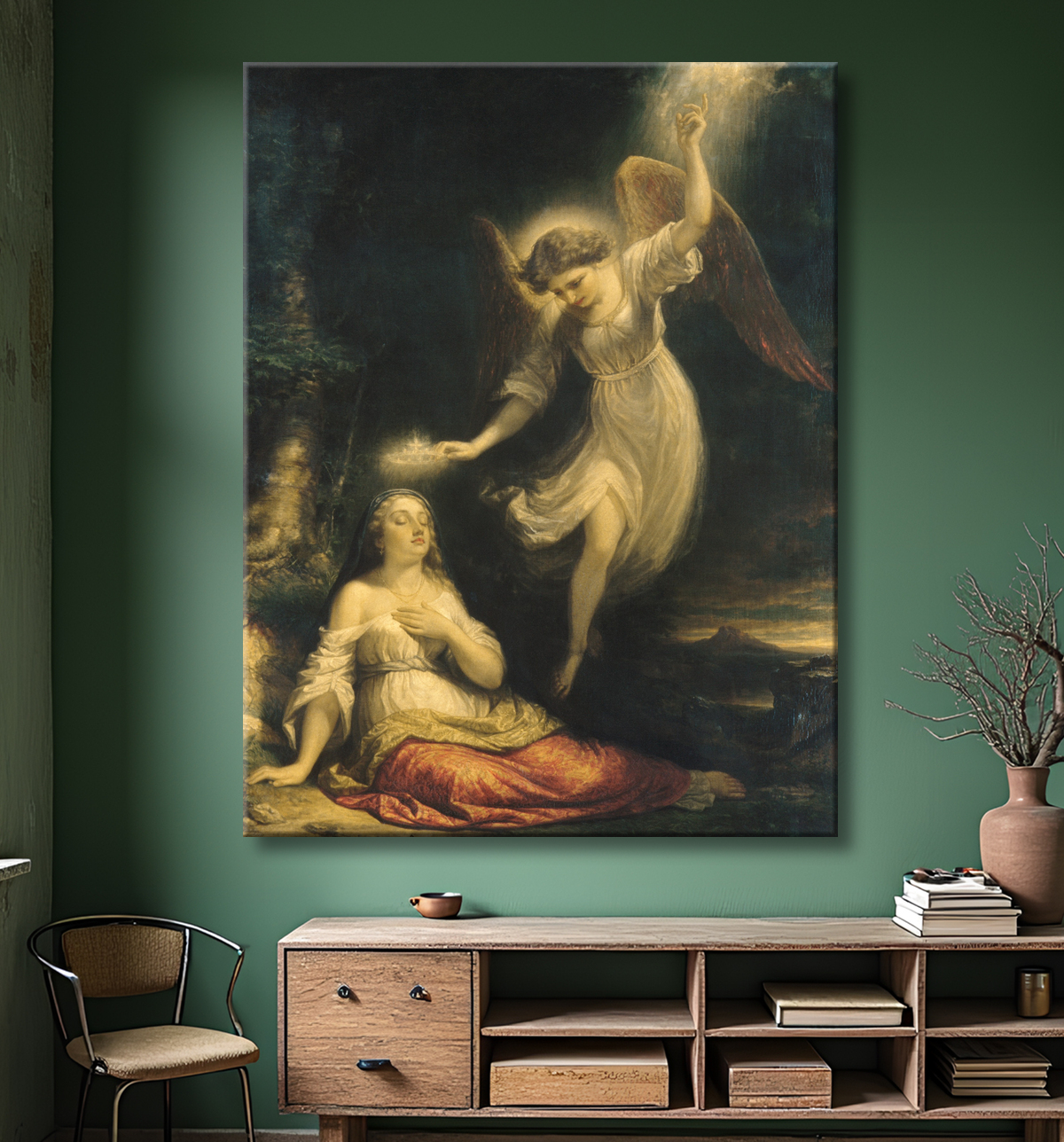 Reproduction Le rêve de la miséricorde de Daniel Huntington avec decor