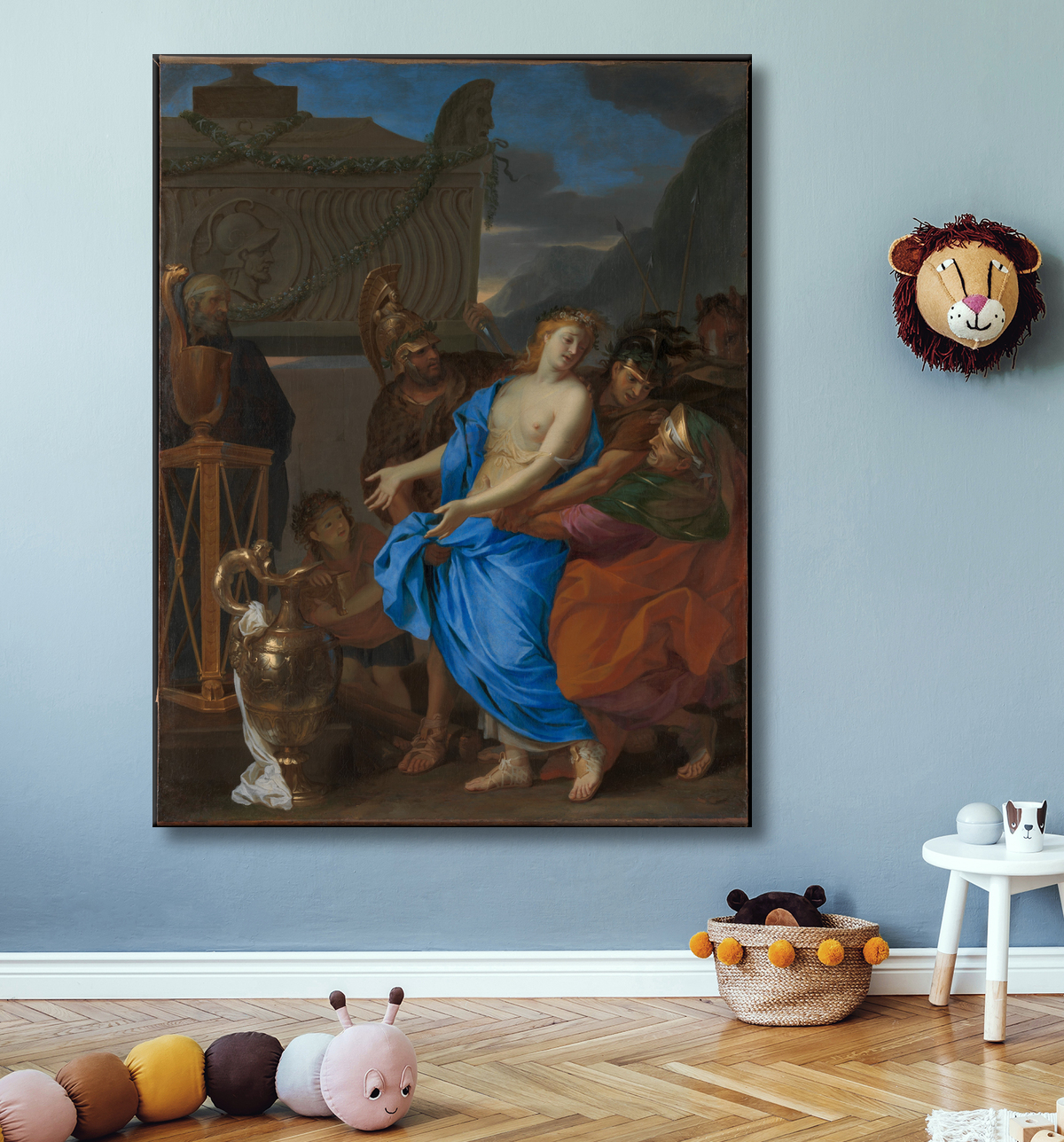Reproduction Le sacrifice de Polyxène de Charles Le Brun avec decor