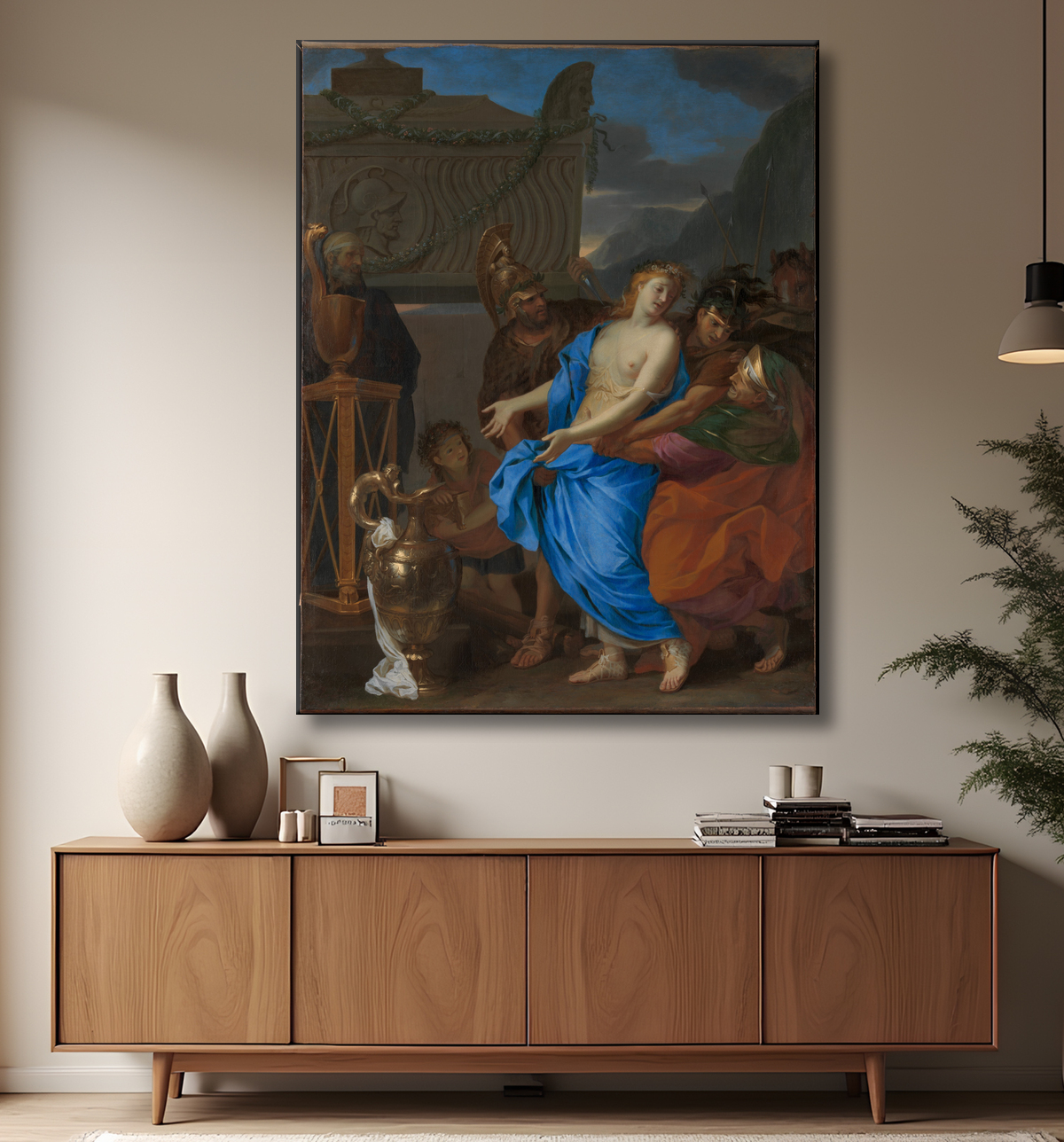 Reproduction Le sacrifice de Polyxène de Charles Le Brun avec decor