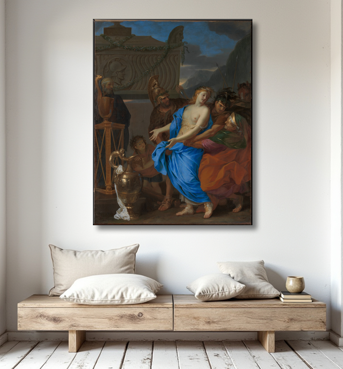 Reproduction Le sacrifice de Polyxène de Charles Le Brun avec decor