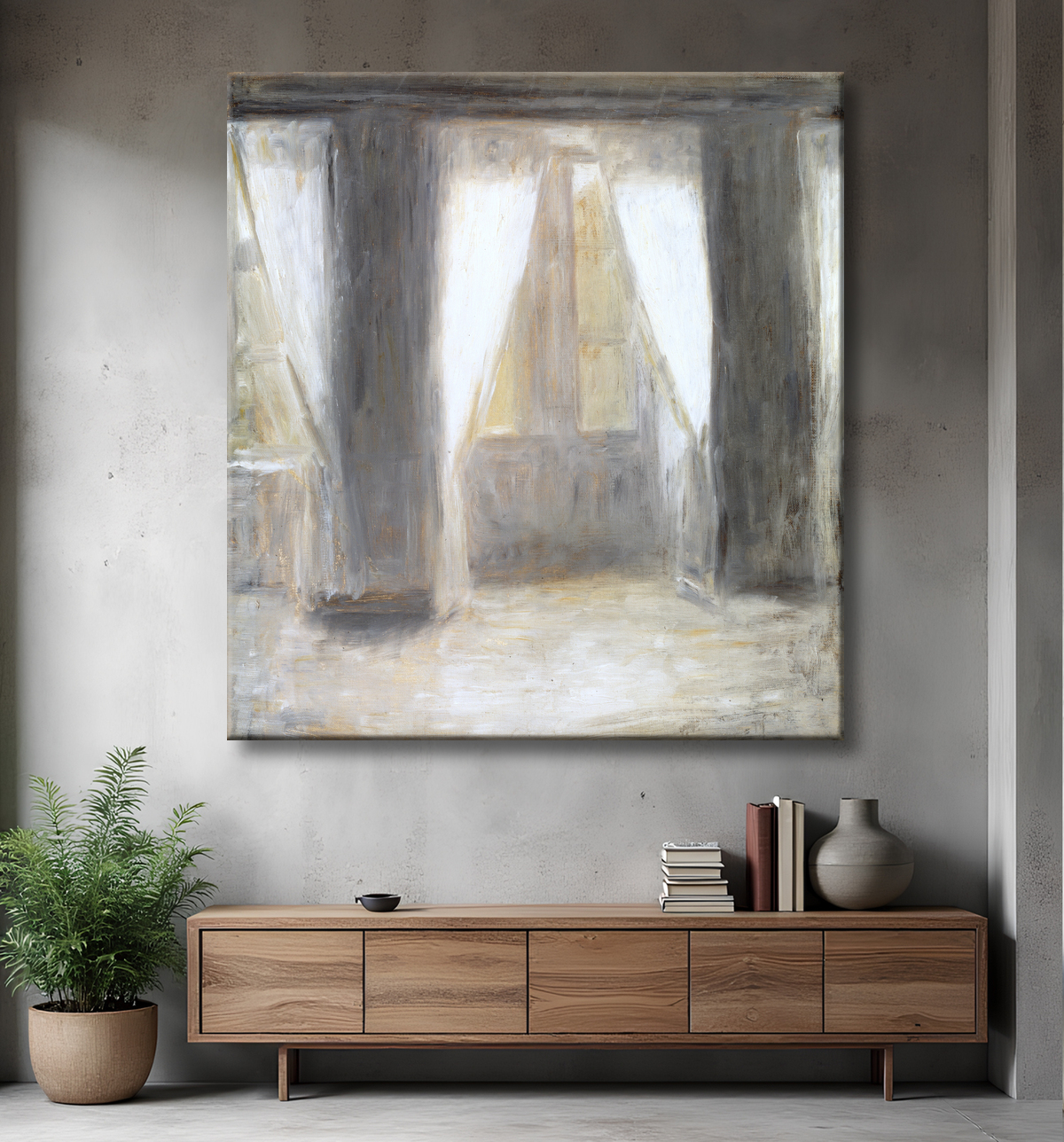 Reproduction Le salon sur Frederiksberg Allé de Hammershøi, Vilhelm avec decor