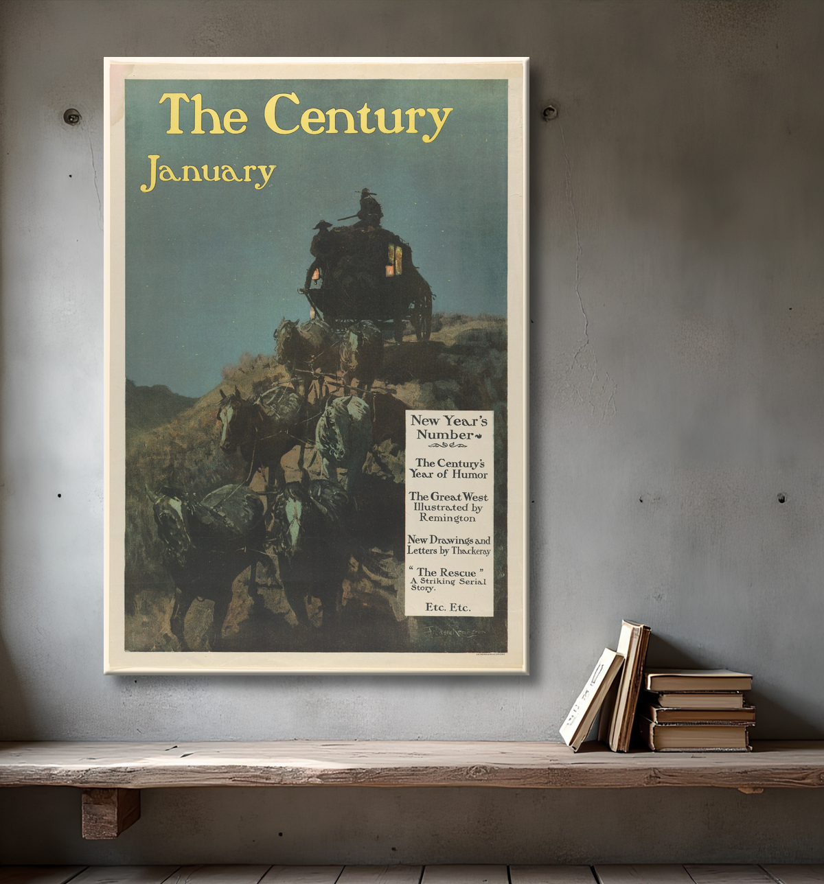 Reproduction Le siècle : numéro du Nouvel An, janvier de Frederic Remington avec decor