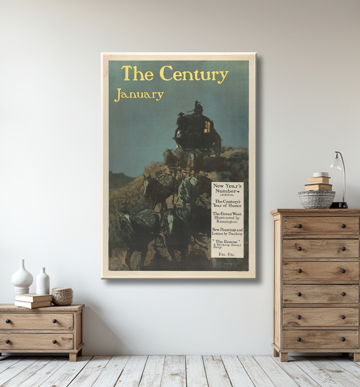 Reproduction Le siècle : numéro du Nouvel An, janvier de Frederic Remington avec decor