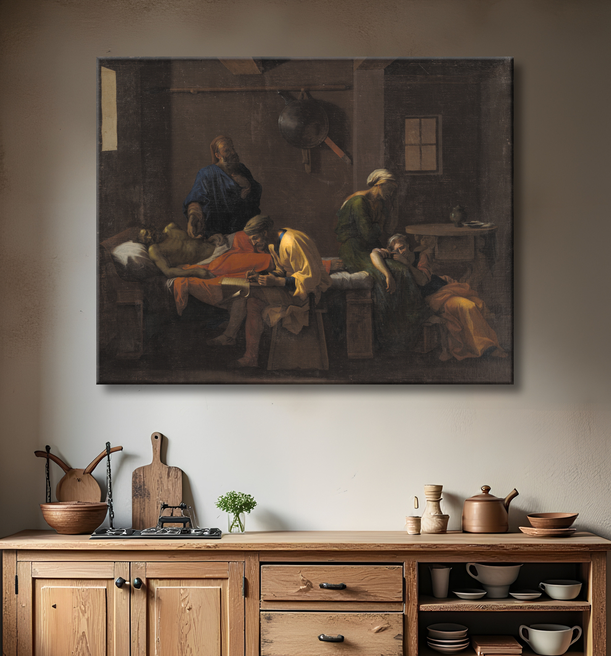 Reproduction Le Testament d'Eudamidas de Poussin, Nicolas avec decor