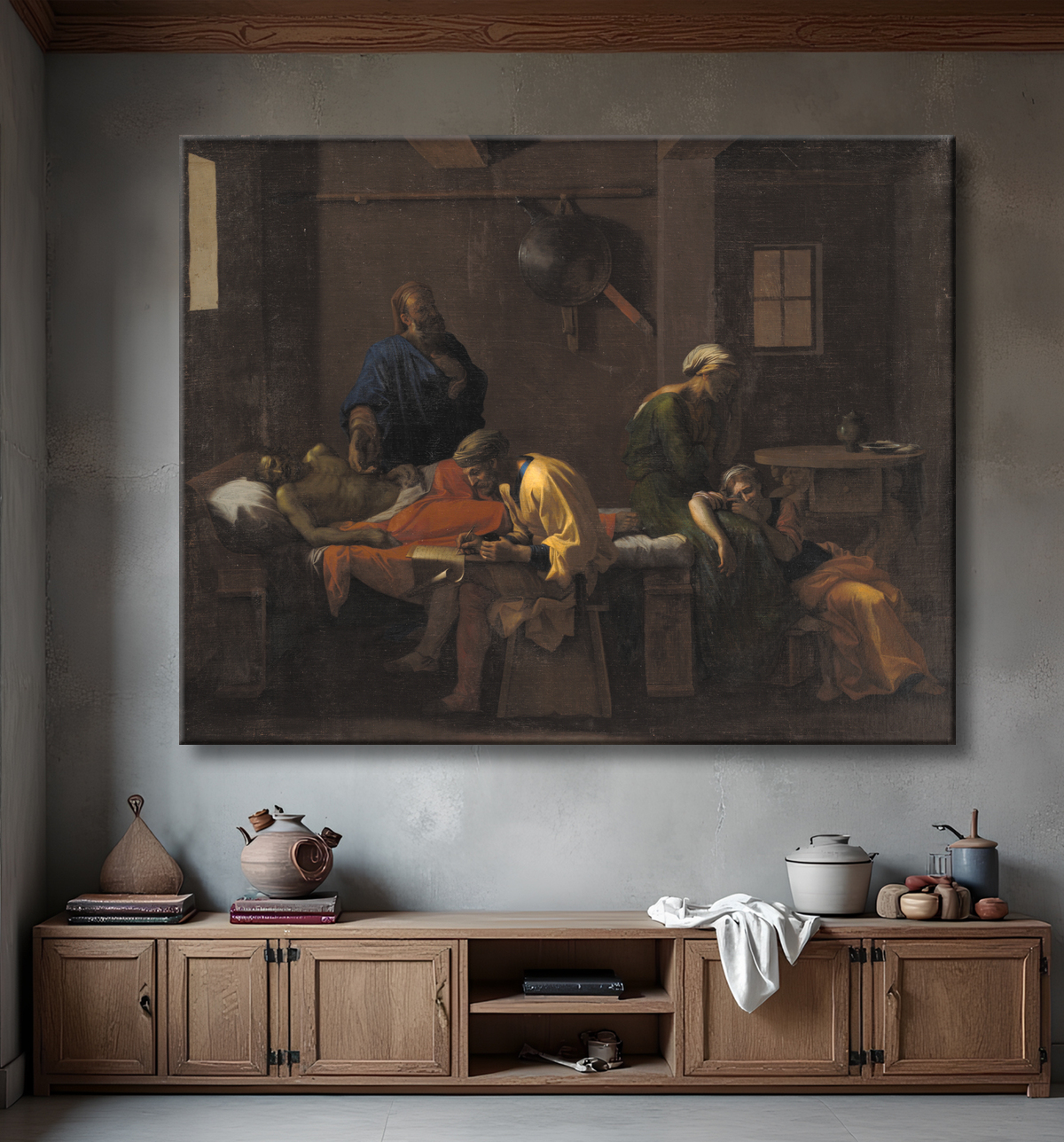 Reproduction Le Testament d'Eudamidas de Poussin, Nicolas avec decor