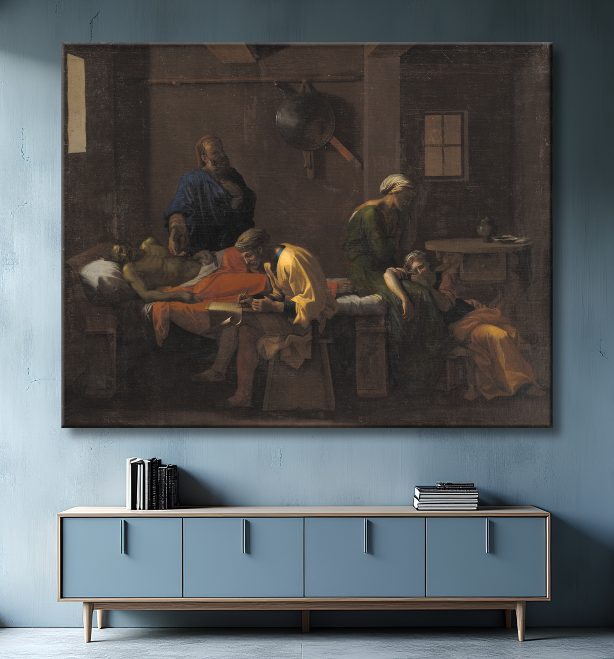 Reproduction Le Testament d'Eudamidas de Poussin, Nicolas avec decor