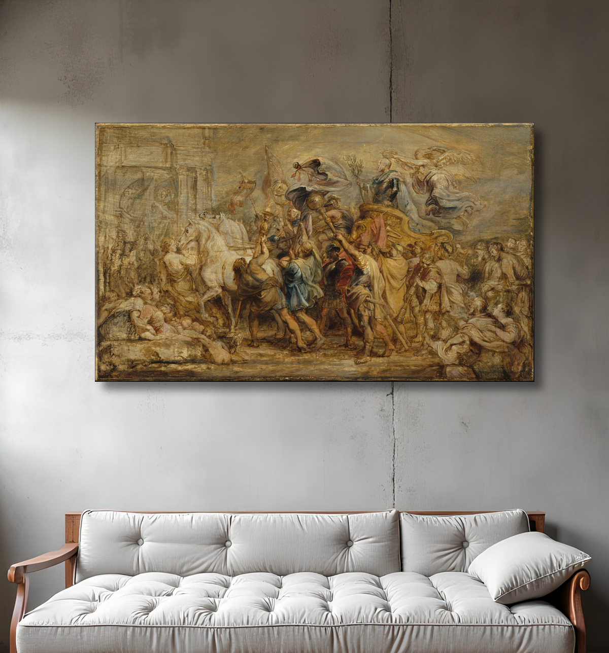 Reproduction Le triomphe d'Henri IV de Peter Paul Rubens avec decor