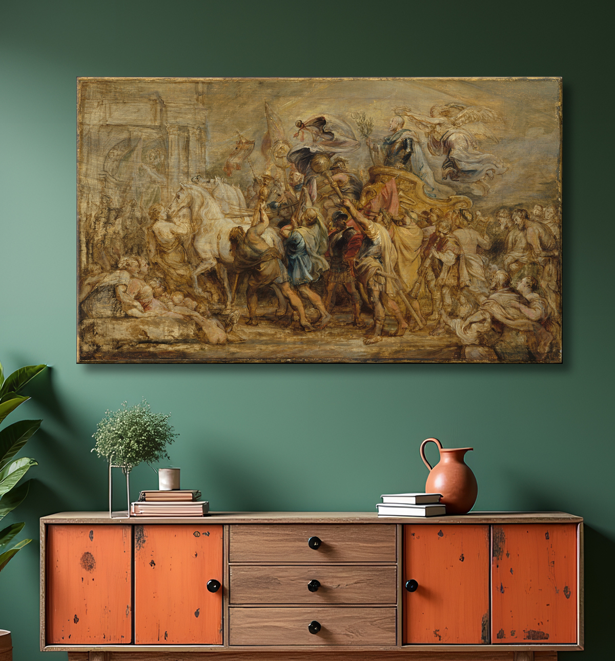 Reproduction Le triomphe d'Henri IV de Peter Paul Rubens avec decor