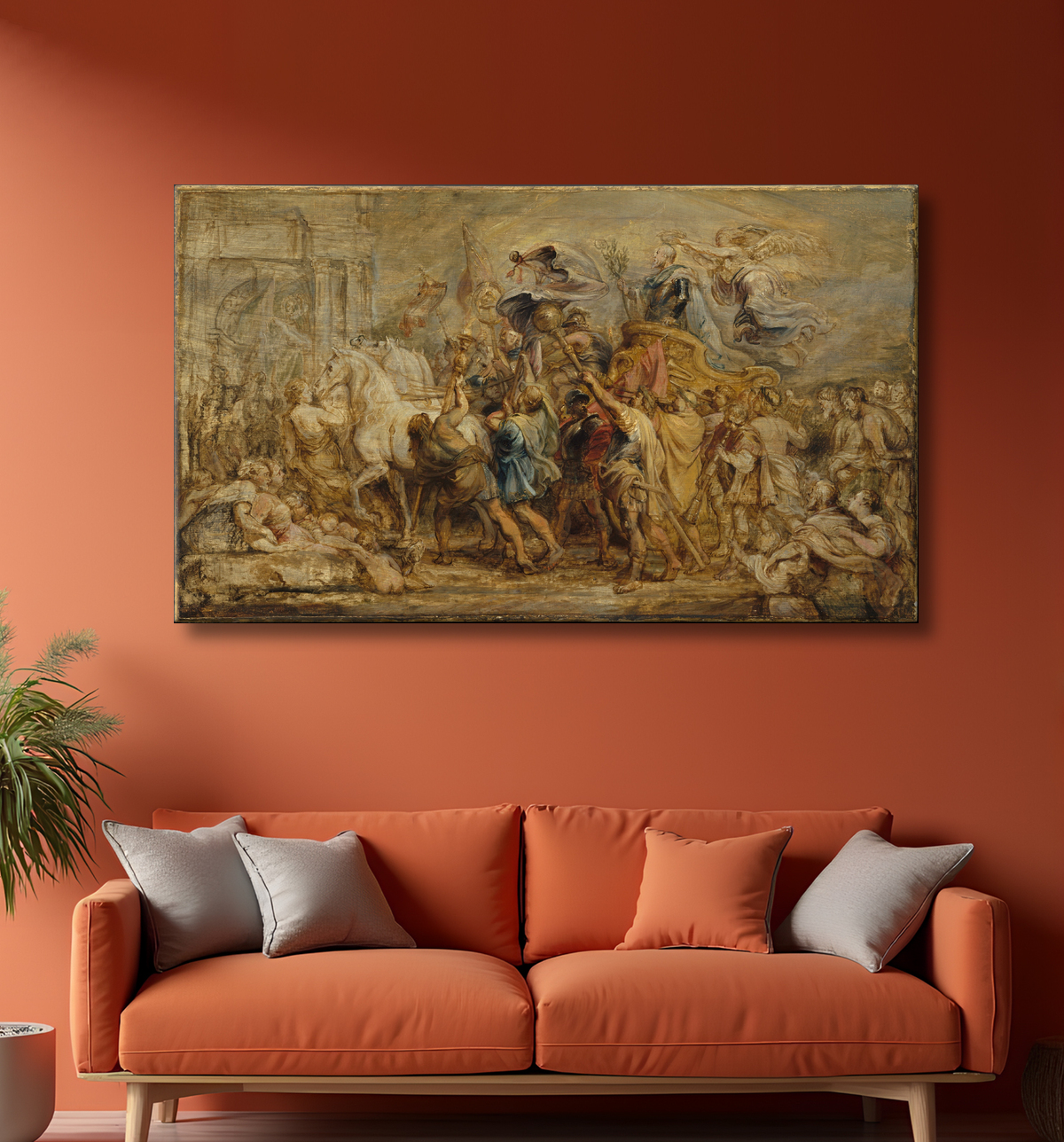 Reproduction Le triomphe d'Henri IV de Peter Paul Rubens avec decor