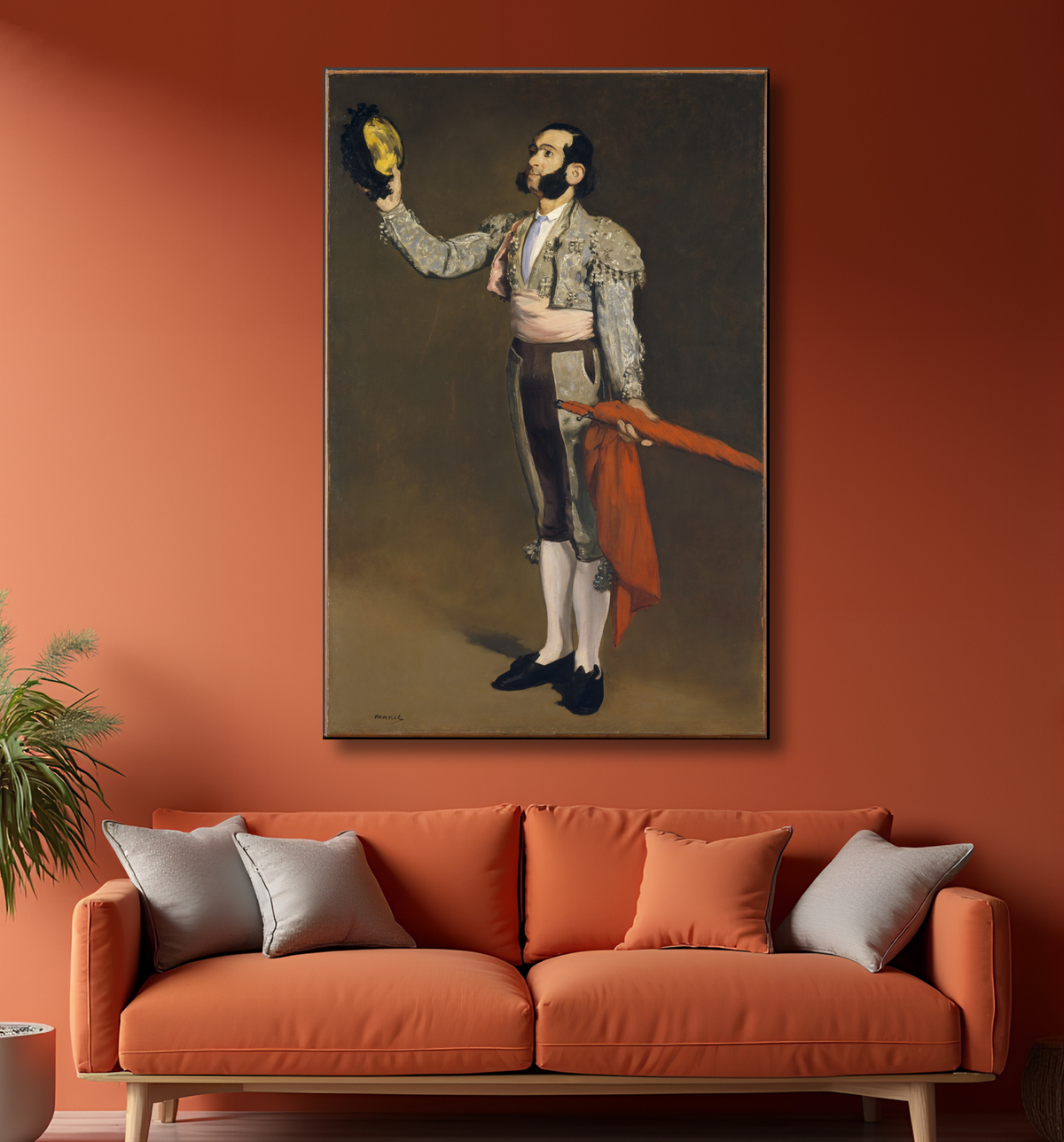 Reproduction le tueur de Edouard Manet avec decor