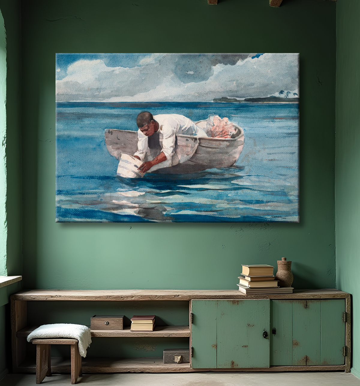 Reproduction Le ventilateur d'eau de Winslow Homer avec decor
