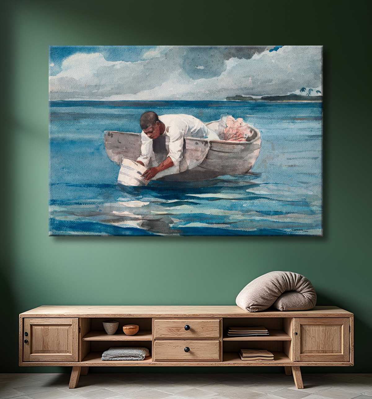 Reproduction Le ventilateur d'eau de Winslow Homer avec decor