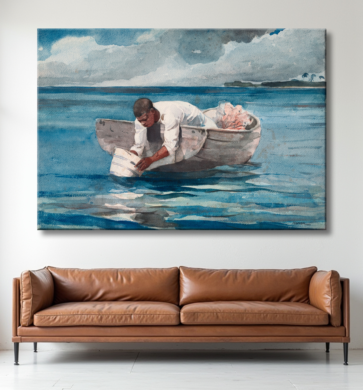 Reproduction Le ventilateur d'eau de Winslow Homer avec decor