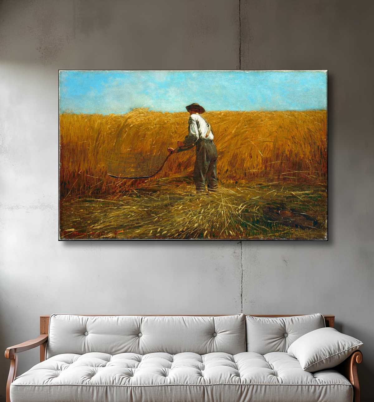 Reproduction Le vétéran dans un nouveau domaine de Winslow Homer avec decor