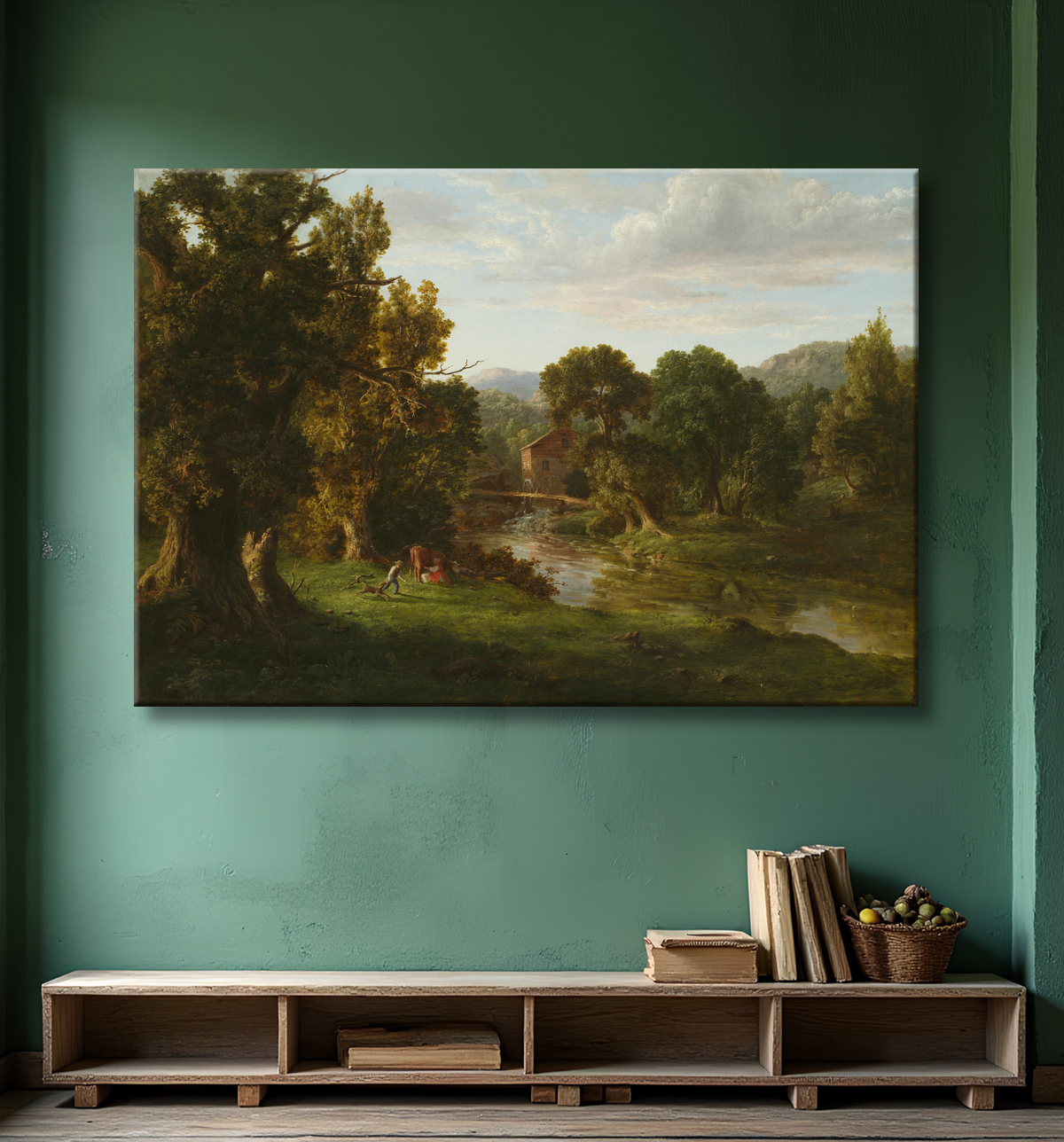 Reproduction Le Vieux Moulin de George Inness avec decor