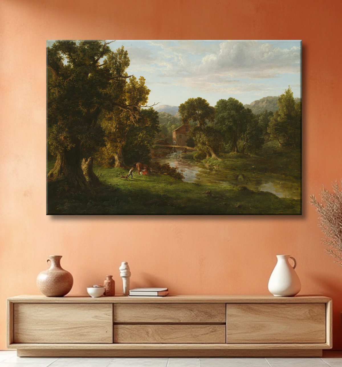 Reproduction Le Vieux Moulin de George Inness avec decor