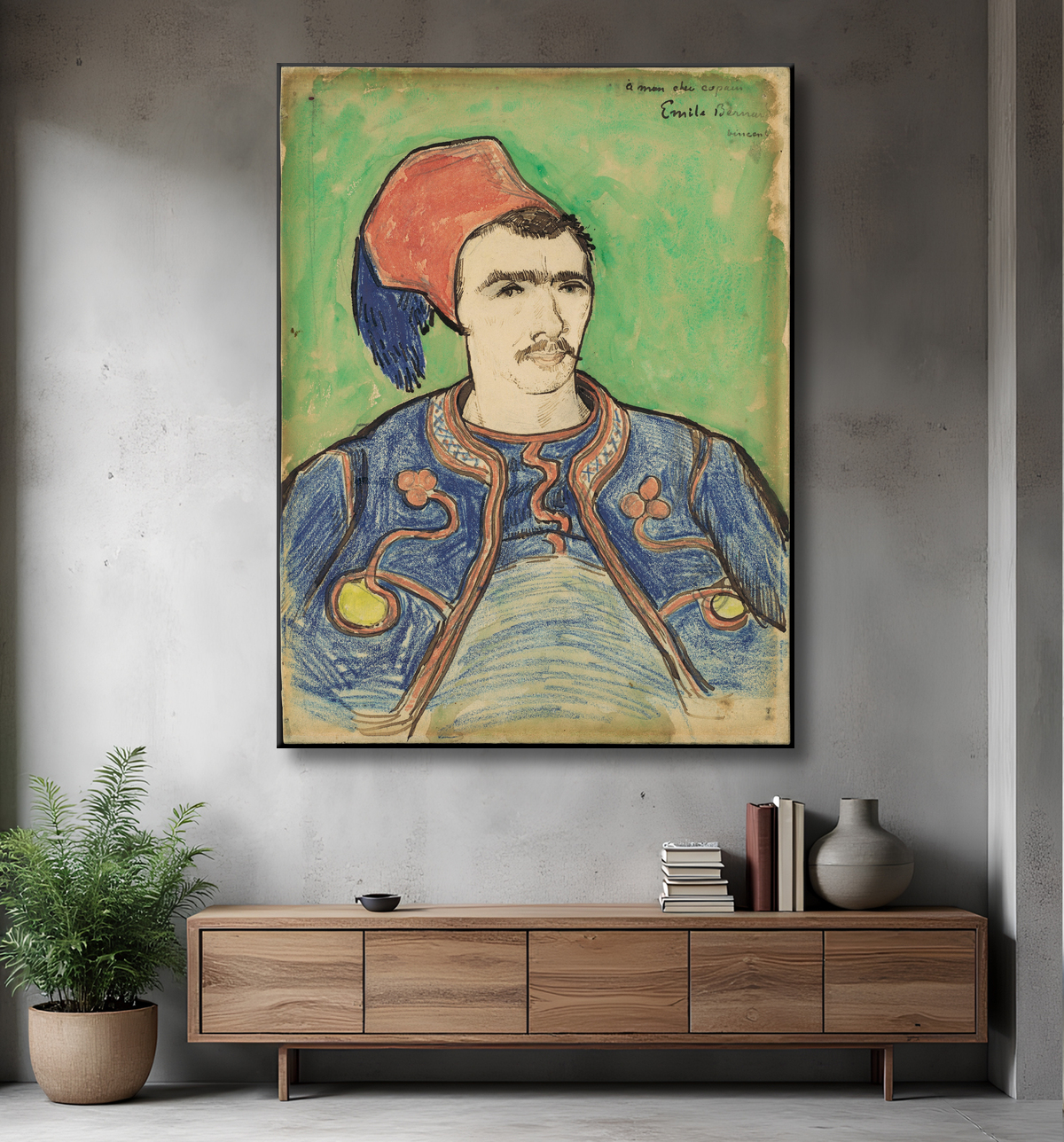 Reproduction Le Zouave de Vincent van Gogh avec decor