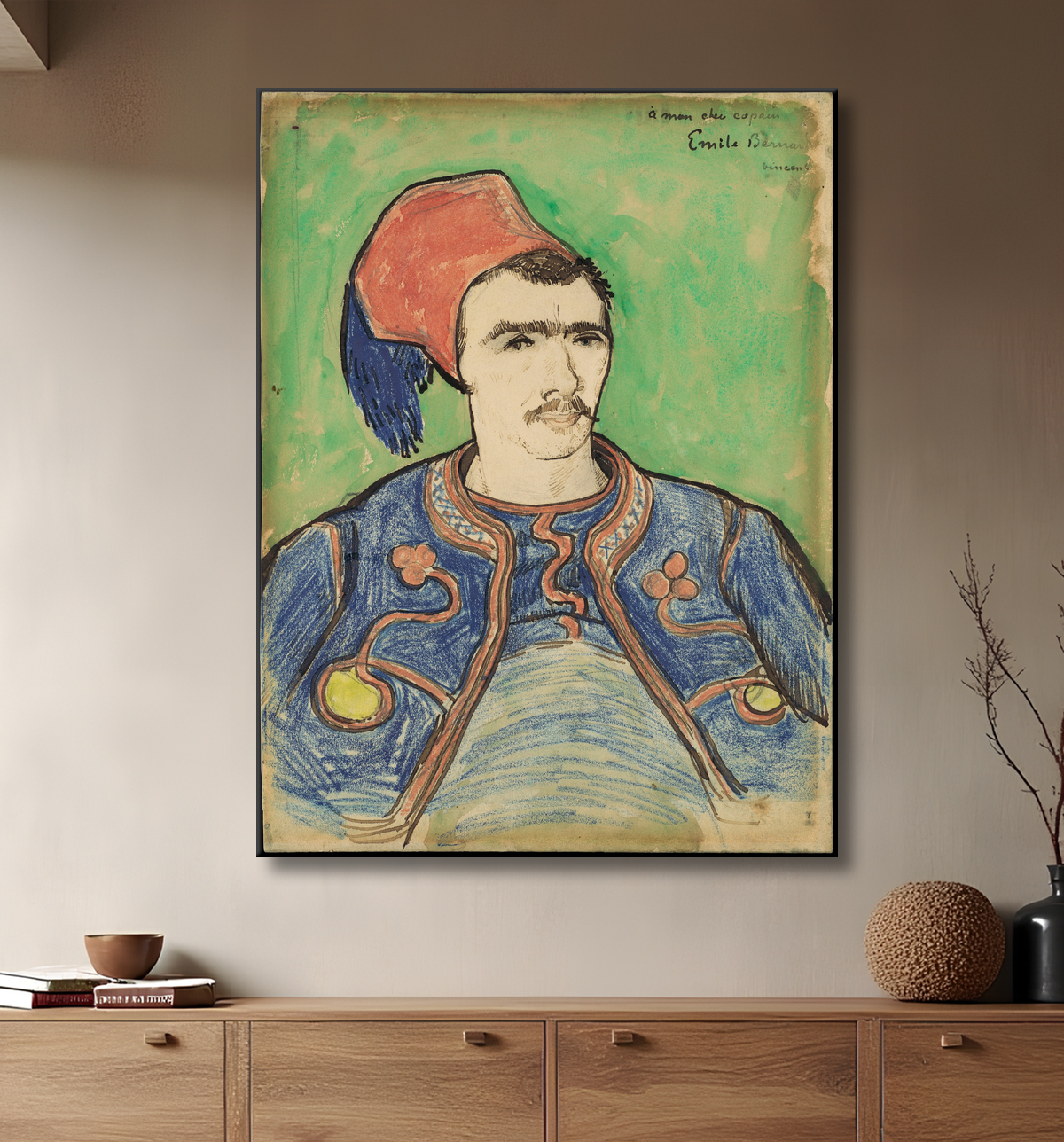 Reproduction Le Zouave de Vincent van Gogh avec decor