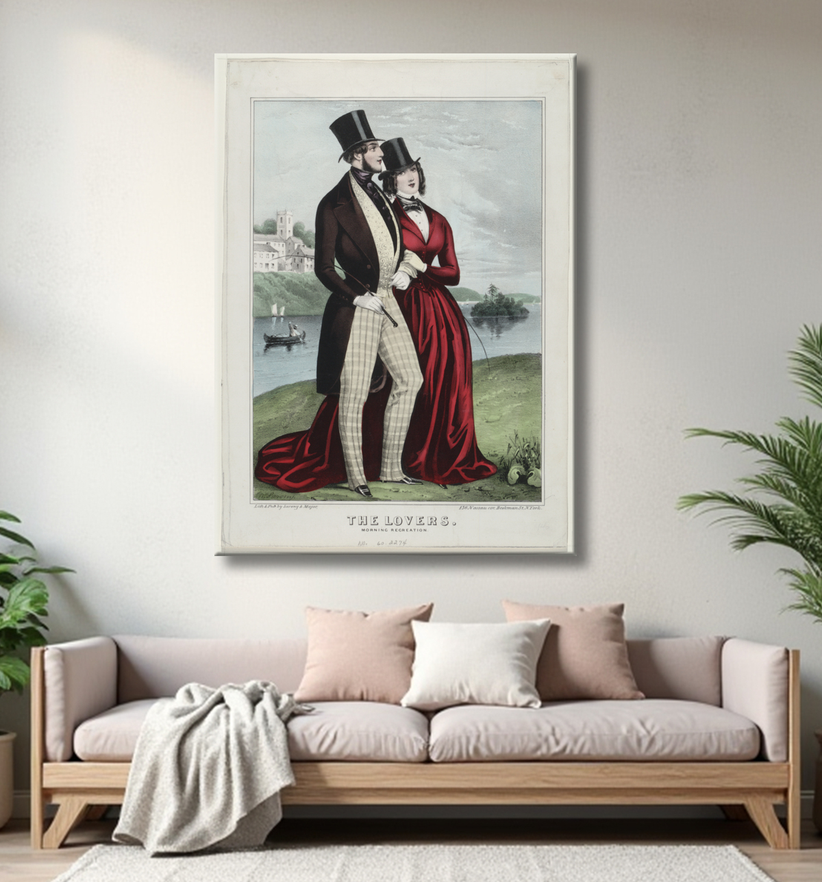 Reproduction Les amoureux de Sarony, Napoleon avec decor