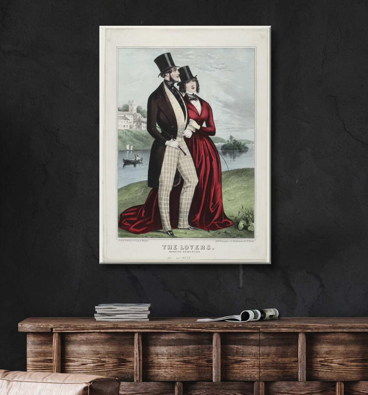 Reproduction Les amoureux de Sarony, Napoleon avec decor