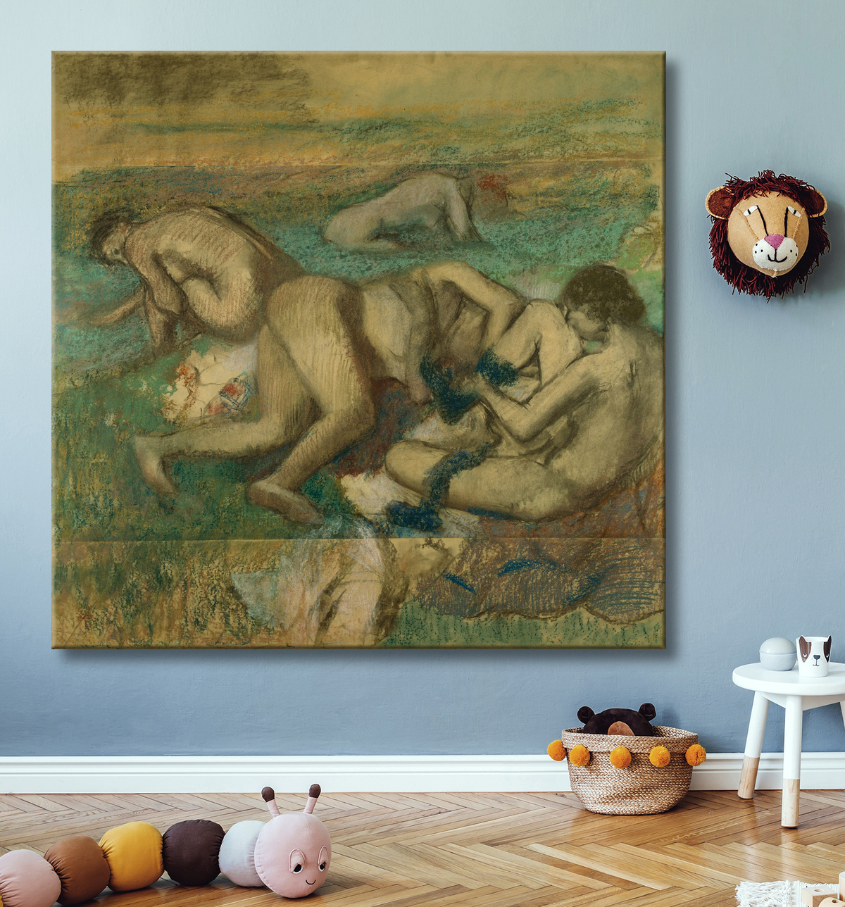 Reproduction Les baigneurs de Hilaire Germain Edgar Degas avec decor