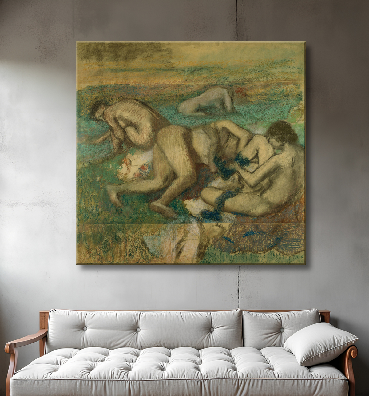 Reproduction Les baigneurs de Hilaire Germain Edgar Degas avec decor