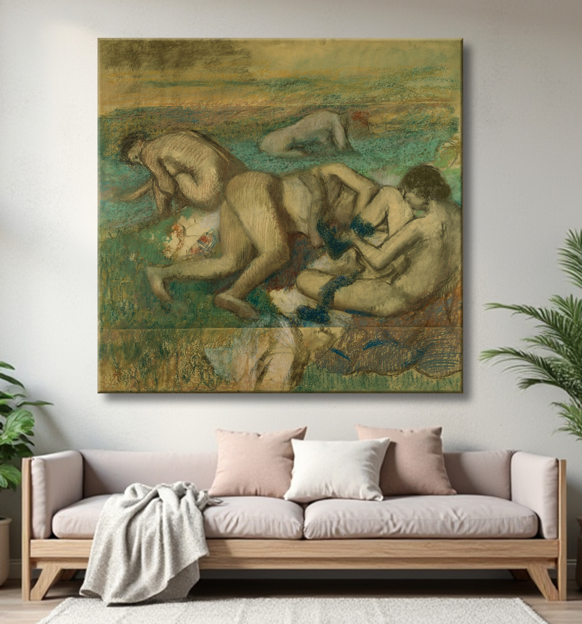 Reproduction Les baigneurs de Hilaire Germain Edgar Degas avec decor